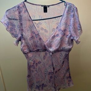 H&M Women's Floral V-Neck Top